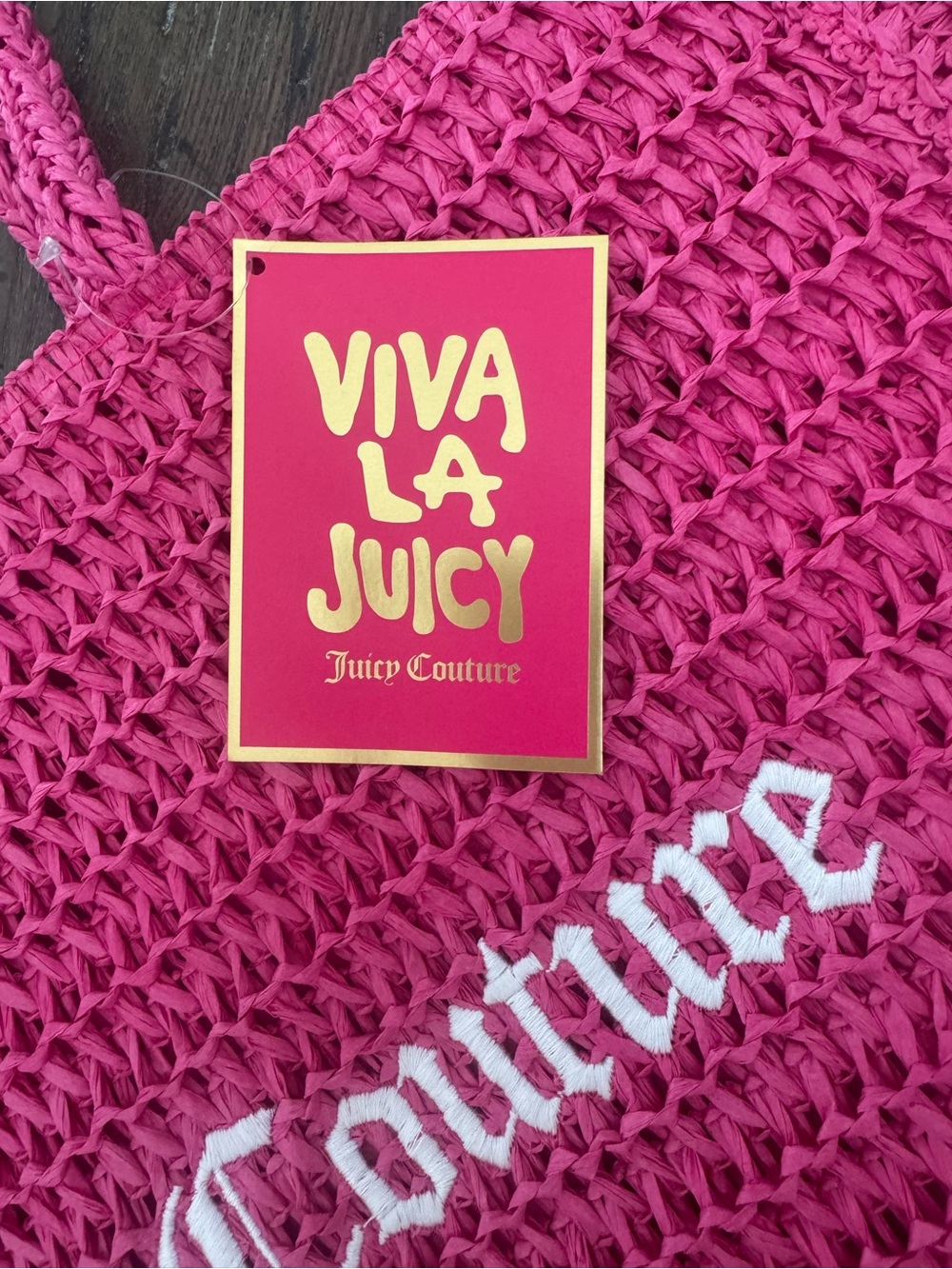 Juicy Couture Pink Woven Tote Bag With Bracelets - Picture 2 of 8